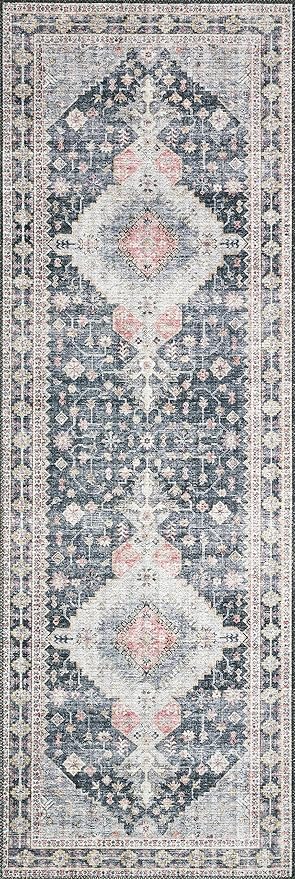 Loloi II Skye Collection SKY-02 Charcoal/Multi 2'-6" x 7'-6" Runner Rug