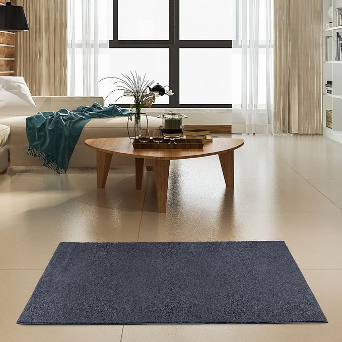 Furnish my Place Modern Indoor/Outdoor Commercial Solid Color Rug - Petrol Blue, 2' x 28', Runner, Pet and Kids Friendly Rug. Made in USA, Area Rugs Great for Kids, Pets, Event, Wedding