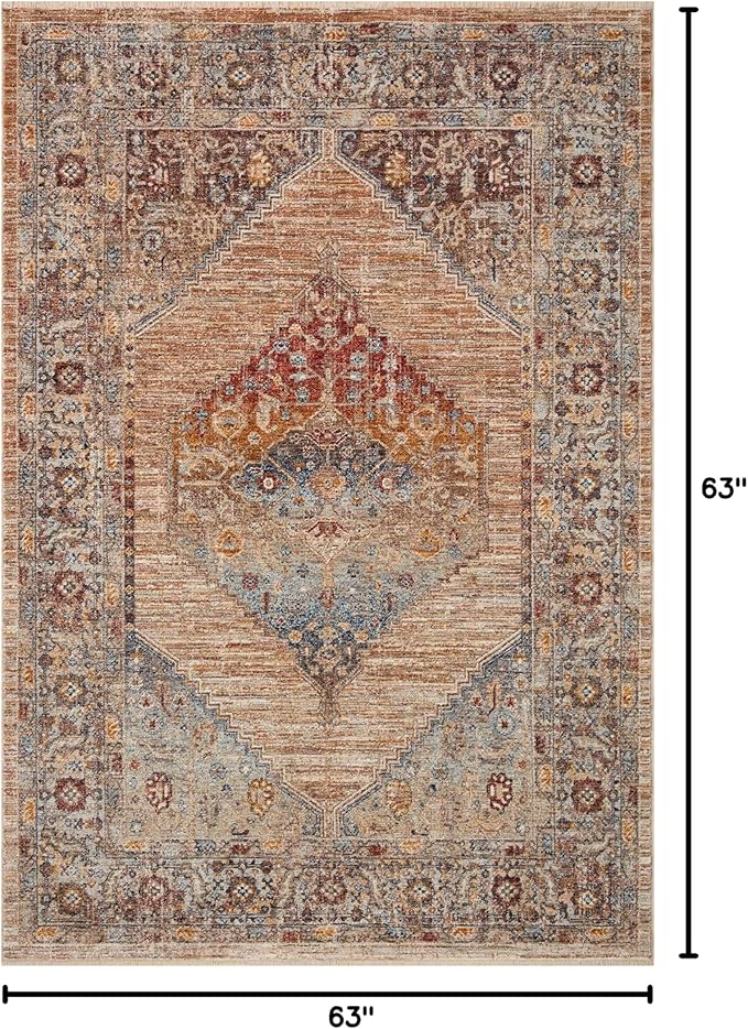 Loloi II Sorrento Collection SOR-06 Multi/Sunset 5'-3" x 5'-3" Round Accent Rug
