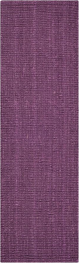 SAFAVIEH Natural Fiber Collection Runner Rug - 2'6" x 6', Purple, Handmade Chunky Textured Jute 0.75-inch Thick, Ideal for High Traffic Areas in Living Room, Bedroom (NF447B)