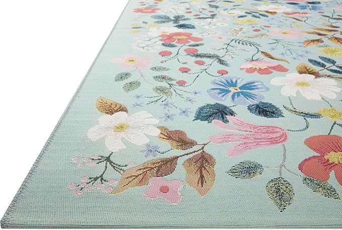 Loloi Rifle Paper Co. Perennial Collection Strawberry Fields PRN-02 Mint 2'-5" x 7'-8" Indoor/Outdoor Runner Rug