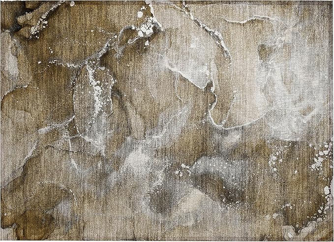 Addison Rugs Chantille ACN518 Brown 1'8" x 2'6 Indoor Outdoor Area Rug, Stain Resistant, Machine Washable, Non Shedding, Bedroom, Living Room, Dining Room, Kitchen Rug