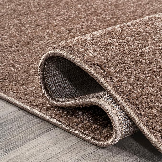 JONATHAN Y SEU100J-212 Haze Solid Low-Pile Indoor Runner Rug, Coastal, Bohemian, Minimalist, Classic, Casual for Bedroom,Kitchen,Living Room,Non Shedding,Easy-Washing, Brown, 2 X 12