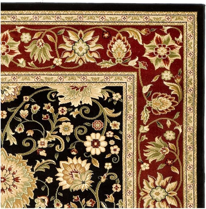 SAFAVIEH Lyndhurst Collection Area Rug - 5'3" x 7'6", Black & Red, Traditional Oriental Design, Non-Shedding & Easy Care, Ideal for High Traffic Areas in Living Room, Bedroom (LNH212G)