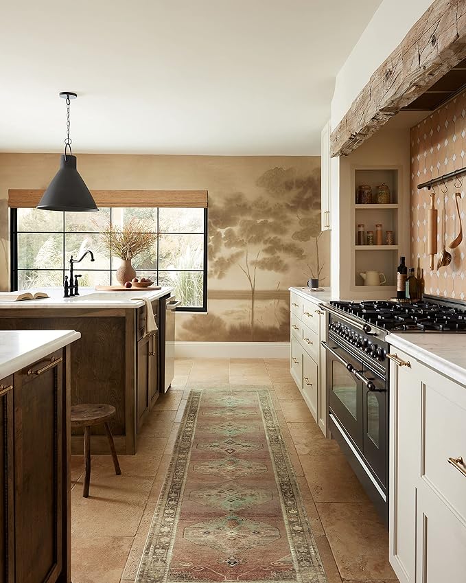 Loloi Magnolia Home by Joanna Gaines Sinclair Collection SIN-06 Clay/Tobacco 2'-0" x 5'-0", .25" Pile Height, Machine Washable, Accent Rug