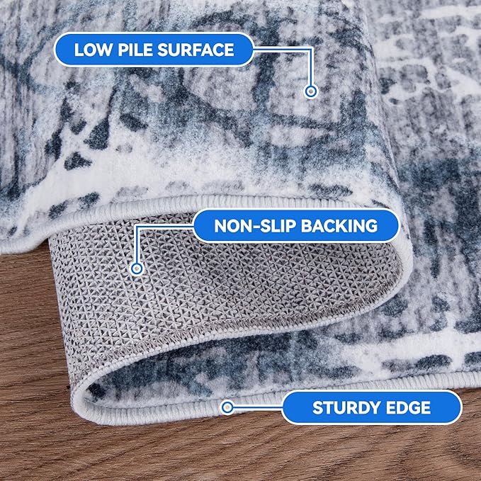 2x3 Small Entryway Rug Machine Washable Modern Abstract Printed Mat Soft Non Slip Area Rugs Indoor Stain Resistant Carpet for Front Entrance Kitchen Bathroom