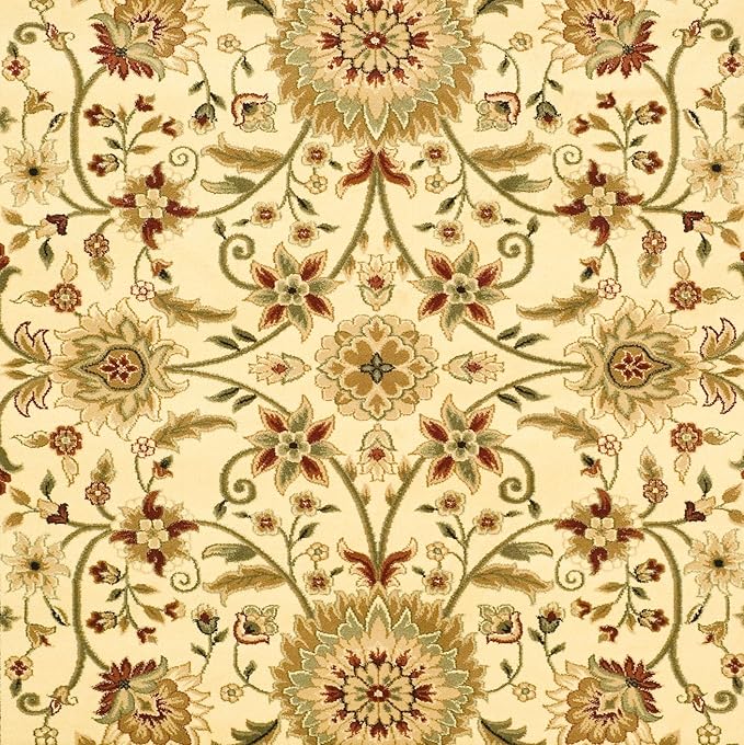 SAFAVIEH Lyndhurst Collection Area Rug - 8' x 11', Ivory & Red, Traditional Oriental Design, Non-Shedding & Easy Care, Ideal for High Traffic Areas in Living Room, Bedroom (LNH212K)