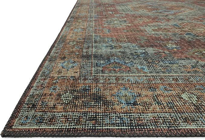 Loloi II Skye Collection SKY-07 Terracotta/Sky 2'-6" x 10'-0" Runner Rug