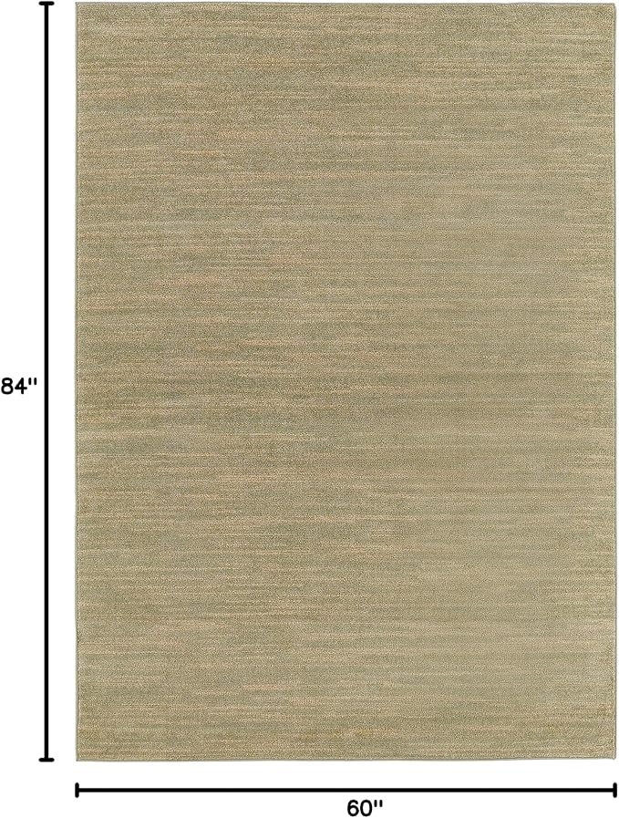 Nourison Essentials Indoor/Outdoor Green Gold 5' x 7' Area Rug, Easy Cleaning, Non Shedding, Bed Room, Living Room, Dining Room, Backyard, Deck, Patio (5x7)