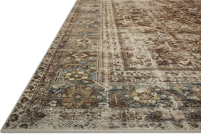 Loloi Magnolia Home by Joanna Gaines Sinclair Collection SIN-01 Rust/Lagoon 2'-3" x 9'-6", .25" Pile Height, Machine Washable, Runner Rug