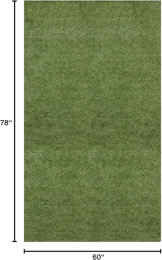 Sweet Home Stores Lifelike Artificial Grass Area Rug 5x7 Indoor/Outdoor with Drainage Holes, Customizable Thick High Pile for Backyards, Patio, Bedroom Rug, 5' x 6'6"