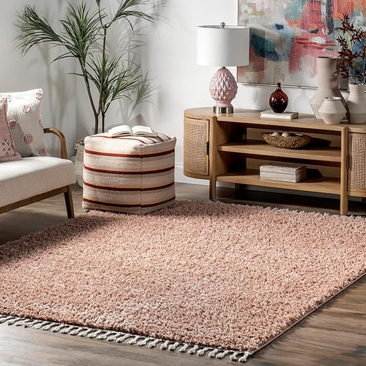 nuLOOM Neva Modern Tasseled Shag Area Rug, 3x5, Pink