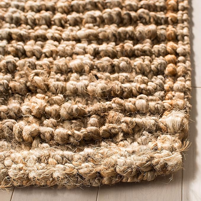 SAFAVIEH Natural Fiber Collection Runner Rug - 2' x 8', Natural, Handmade Chunky Textured Jute 0.75-inch Thick, Ideal for High Traffic Areas in Living Room, Bedroom (NF447A)
