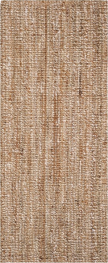SAFAVIEH Natural Fiber Collection Runner Rug - 2'6" x 14', Natural & Ivory, Handmade Chunky Textured Jute 0.75-inch Thick, Ideal for High Traffic Areas in Living Room, Bedroom (NF447N)
