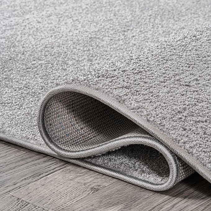 JONATHAN Y SEU100K-214 Haze Solid Low-Pile Indoor Runner Rug, Coastal, Bohemian, Minimalist, Classic, Casual for Bedroom,Kitchen,Living Room,Non Shedding,Easy-Washing, Gray, 2 X 14