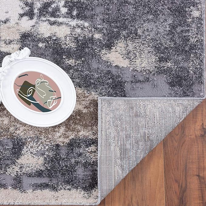 LUXE WEAVERS Euston Collection Gray-Gray 2x3 Modern Abstract Area Rug