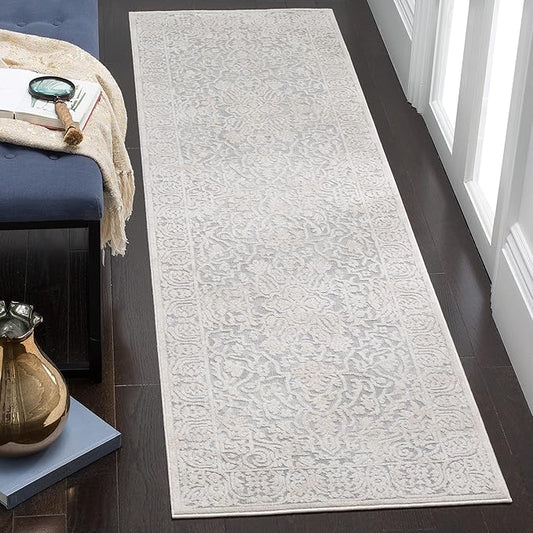 SAFAVIEH Reflection Collection Runner Rug - 2'3" x 6', Light Grey & Cream, Vintage Distressed Design, Non-Shedding & Easy Care, Ideal for High Traffic Areas in Living Room, Bedroom (RFT670C)