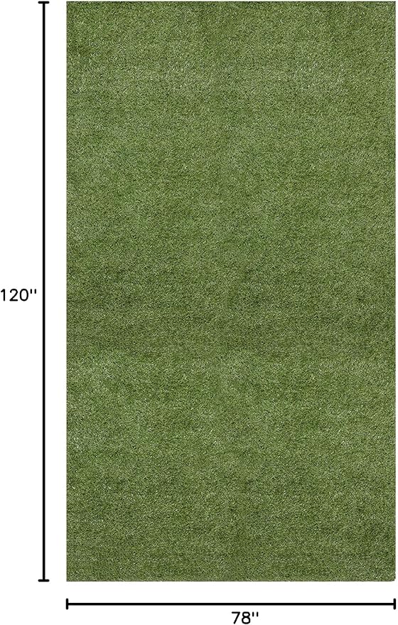 Sweet Home Stores Lifelike Artificial Grass Area Rug 7x10 Indoor/Outdoor with Drainage Holes, Customizable Thick High Pile for Backyards, Patio, Bedroom Rug, 6'6" x 10'
