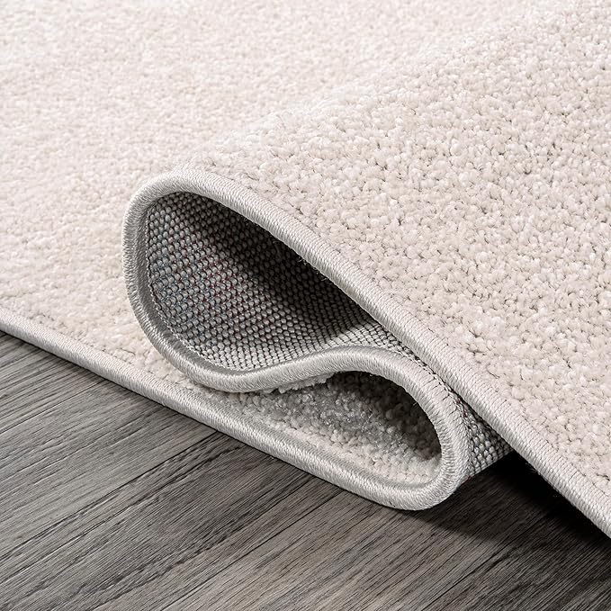 JONATHAN Y SEU100D-214 Haze Solid Low-Pile Indoor Runner Rug, Coastal, Bohemian, Minimalist, Classic, Casual for Bedroom,Kitchen,Living Room,Non Shedding,Easy-Washing, Ivory, 2 X 14