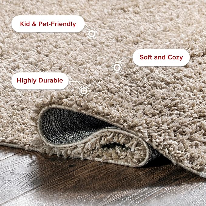 nuLOOM Neva Modern Tasseled Shag Area Rug, 10x14, Beige