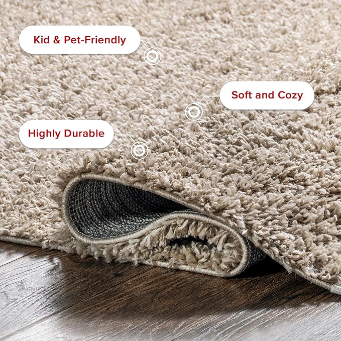nuLOOM Neva Modern Tasseled Shag Area Rug, 8x11, Beige