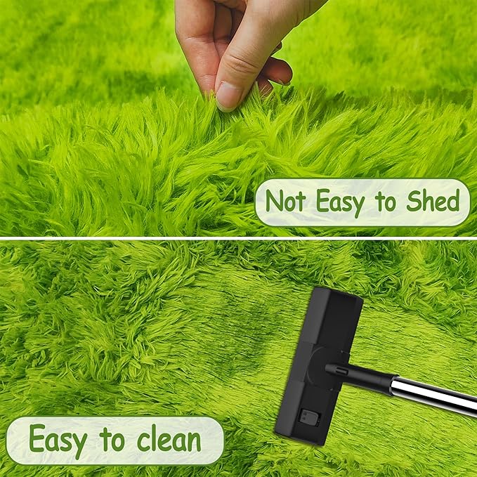 Tie Dyed Grass Green Rug 4x6 ft,Soft Plush Furry Shag Area Rugs Fluffy Fuzzy Carpet,for Bedroom Living Room Indoor Floor Rug Kids Girls Boys Home Decor Aesthetic,Dorm Nursery