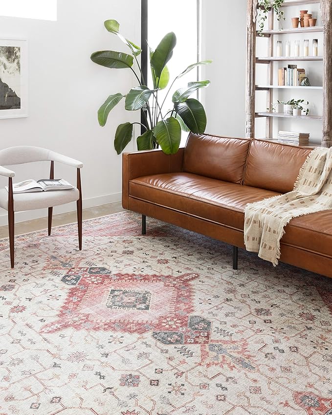 Loloi II Skye Collection SKY-02 Ivory/Berry 2'-6" x 12'-0" Runner Rug