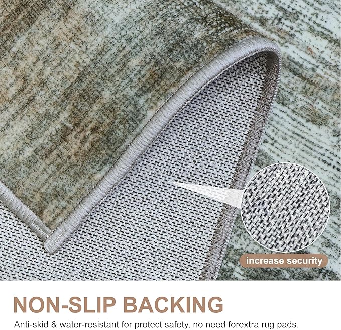 Bavni 9X12 Area Rug, Abstract Modern Living Room Rug, Large Machine Washable Rug Non-Slip, Soft Low Pile Rugs for Bedroom, Playroom, Dining Room, Granite Gray