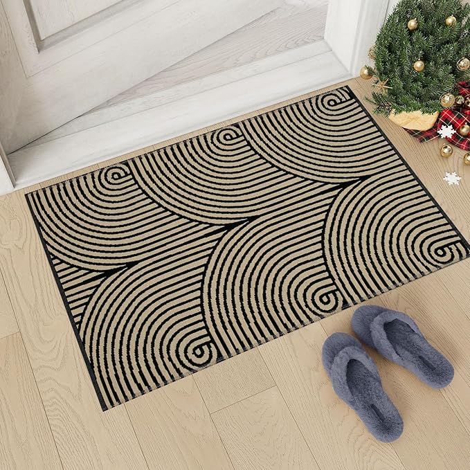 Tiffasea Indoor Door Mats for Entryway, Washable Small Area Rug 2'x3' Reversible Entry Front Door Rug, Cotton Woven Modern Kitchen Rugs Boho Bathroom Rug Throw Rugs for Bedroom Porch