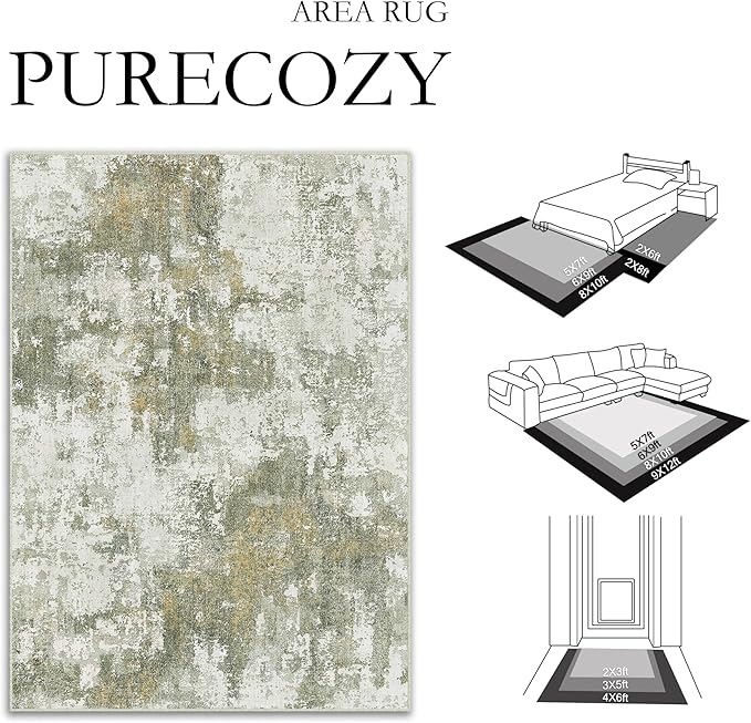 Modern Abstract Entryway Rug Grey Non Slip Lightweight Washable Doormat Neutral 2x3 Indoor Rug Thin Soft Throw Low Pile Kitchen Carpet for Laundry Room, Kitchen, Bedroom, Bathroom