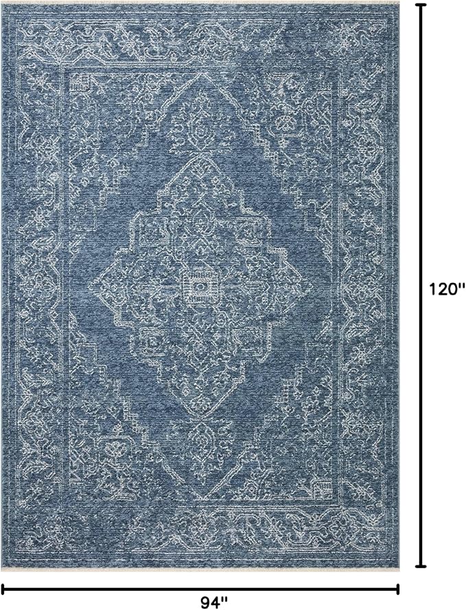 Loloi II Vance Collection VAN-03 Denim/Cream 7'-10" x 10' Area Rug