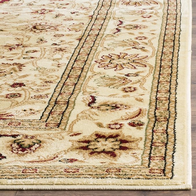 SAFAVIEH Lyndhurst Collection 3'3" Square Ivory / Ivory LNH212L Traditional Oriental Non-Shedding Living Room Bedroom Accent Rug