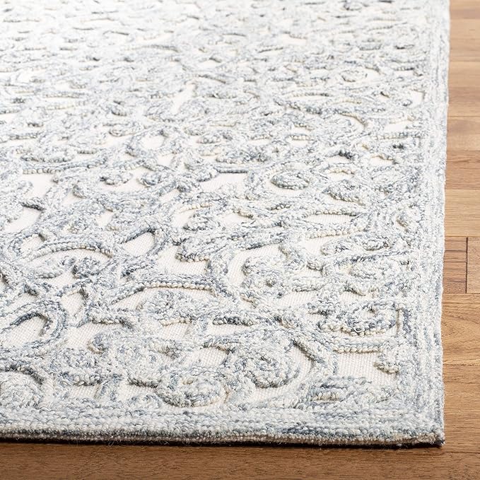 SAFAVIEH Trace Collection Runner Rug - 2'3" x 6', Charcoal & Ivory, Handmade Wool, Ideal for High Traffic Areas in Living Room, Bedroom (TRC103H)