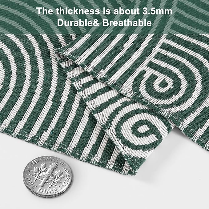 Tiffasea Washable Kitchen Runner Rug 2.6'x8' Hallway Rugs Green Entryway Runner Indoor, Reversible Farmhouse Cotton Hand-Woven Boho Laundry Room Rug Floor Carpet Runners for Bedroom Bathroom