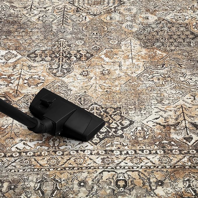 Keen Home Design Machine Washable Area Rugs with Non-Slip Backing, Ideal for Hallway, Living Room, Bedroom, Kitchen and Laundry Room, Vintage Moroccan and Low Pile Rug - (2'6'' x 12'), 304102