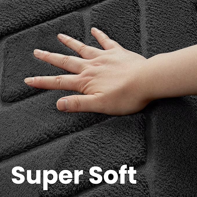 Ultra Soft Dark Grey Area Rug for Living Room, 5x7 Modern Geometric Shag Rugs with Nonslip Backing for Bedroom, Washable Fuzzy Carpet for Cozy Kids Room Nursery