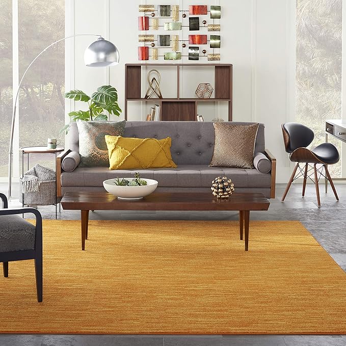 Nourison Essentials Indoor/Outdoor Sunburst 7' x 10' Area Rug, Easy Cleaning, Non Shedding, Bed Room, Living Room, Dining Room, Backyard, Deck, Patio (7x10)