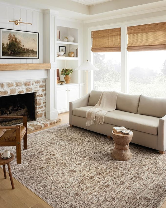 Loloi Sorrento Collection 2'-7" x 8'-0" Runner Rug in Bark/Natural - Vintage Inspired Patterned Area Rug, Unique Area Rug for Living Room, Bedroom, Dining Area