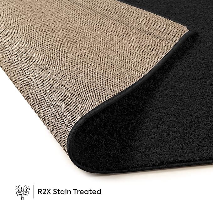 Furnish my Place Modern Indoor/Outdoor Commercial Solid Color Rug - Black, 2' x 24', Runner, Pet and Kids Friendly Rug. Made in USA, Area Rugs Great for Kids, Pets, Event, Wedding