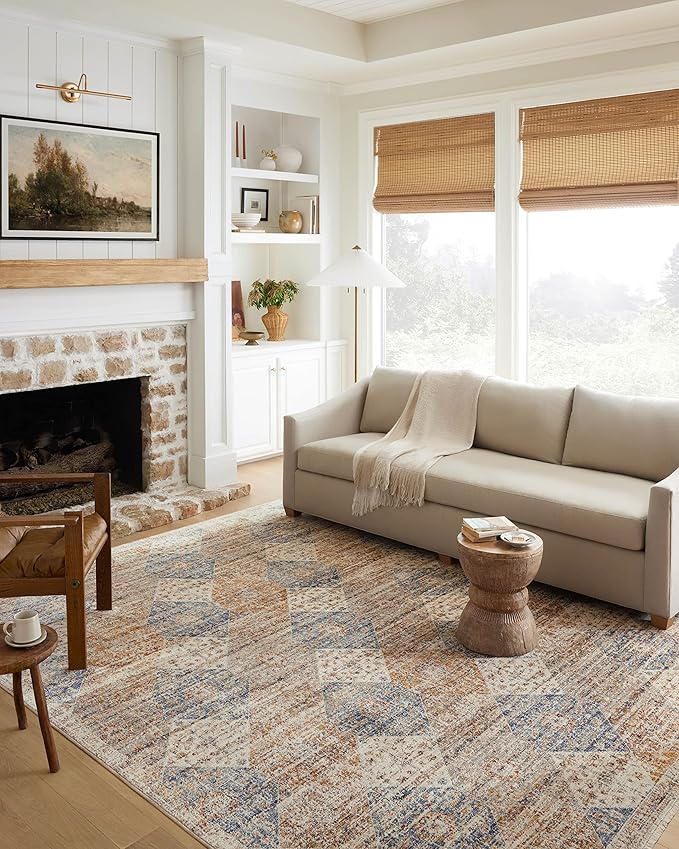 Loloi Sorrento Collection 9'-6" x 13'-1" Area Rug in Ivory/Multi - Vintage Inspired Patterned Area Rug, Unique Area Rug for Living Room, Bedroom, Dining Area