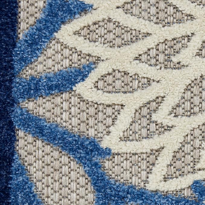 Nourison Aloha 9'6" x 13' Fabric Indoor/Outdoor Rug in Blue/Multi-Color
