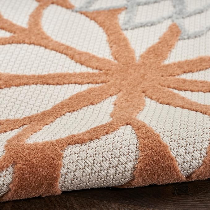 Nourison Aloha Indoor-Outdoor Ivory Multicolor 9' x 12' Area Rug, Easy Cleaning, Non Shedding, Bed Room, Living Room, Dining Room, Backyard, Deck, Patio (9x12)