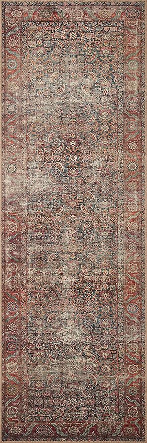 Loloi II Wynter Collection WYN-09 Onyx/Multi 2'-0" x 5'-0", .13" Thick, Accent Rug, Soft, Durable, Printed, Vintage Inspired, Low Pile, Non-Shedding, Easy Clean, Living Room Rug