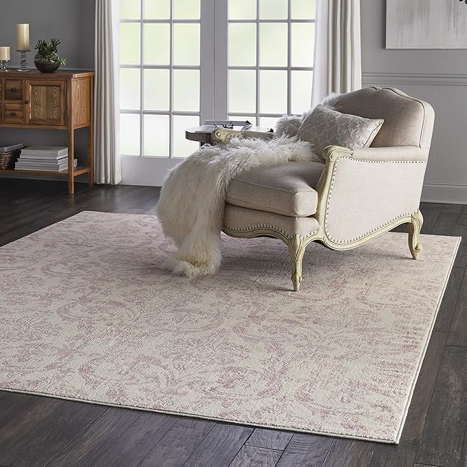 Nourison Jubilant JUB09, 7'10" x 9'10", Ivory Pink