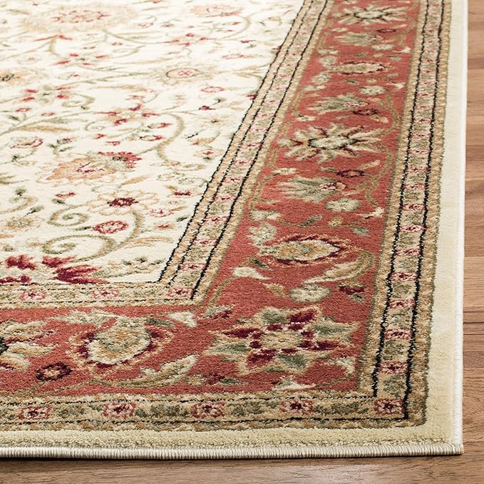 SAFAVIEH Lyndhurst Collection Area Rug - 6' x 9', Ivory & Rust, Traditional Oriental Design, Non-Shedding & Easy Care, Ideal for High Traffic Areas in Living Room, Bedroom (LNH212R)