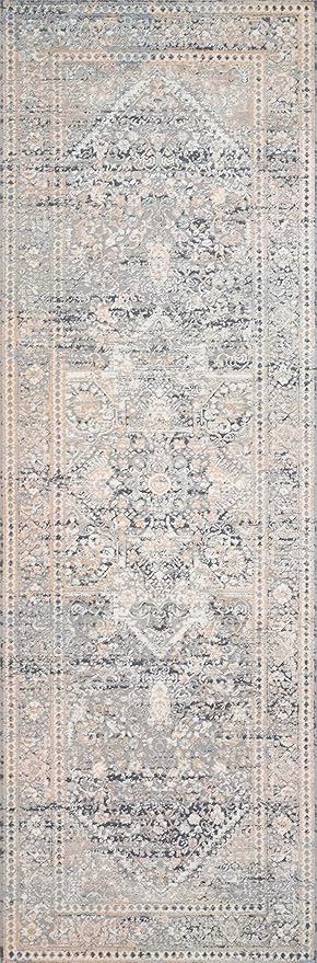 Loloi II Lucia Collection LUC-01 Grey/Sunset 2'-8" x 14' Runner Rug