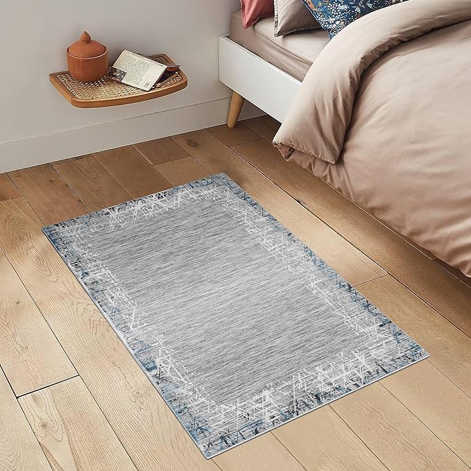 2x3 Small Entryway Rug Machine Washable Modern Abstract Printed Mat Soft Non Slip Area Rugs Indoor Stain Resistant Carpet for Front Entrance Kitchen Bathroom