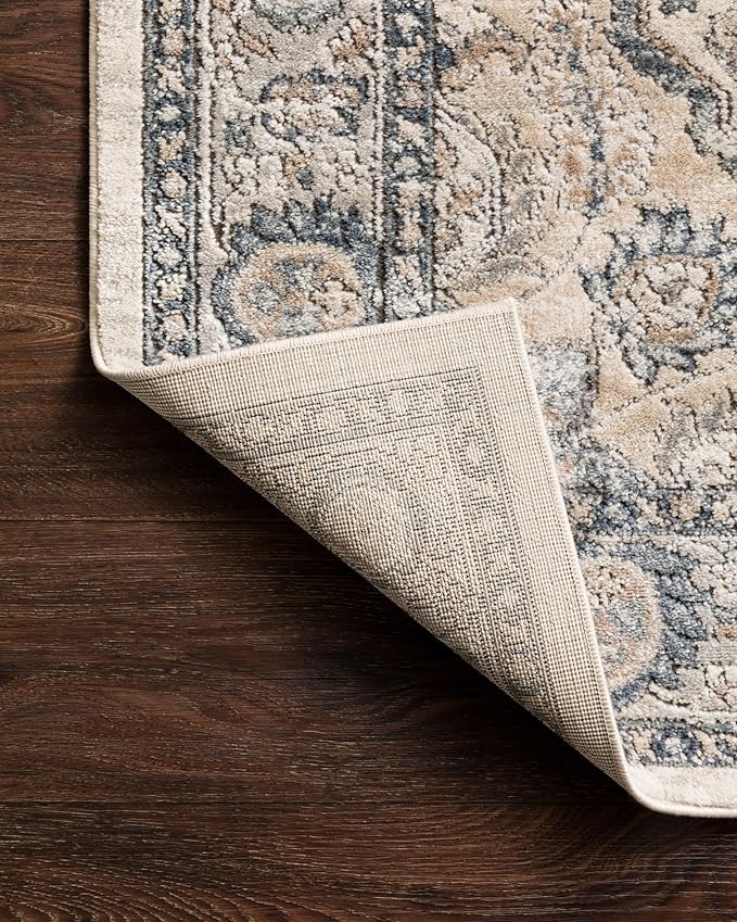 Loloi II Teagan Collection TEA-01 Natural/Lt. Grey 2'-8" x 10'-6", .25" Thick, Runner Rug, Soft, Durable, Neutral, Woven, Low Pile, Non-Shedding, Easy Clean, Living Room Rug