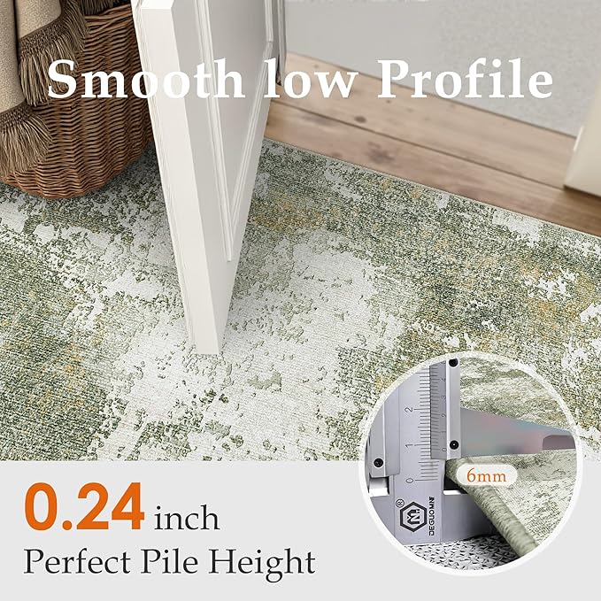 Modern Abstract Entryway Rug Grey Non Slip Lightweight Washable Doormat Neutral 2x3 Indoor Rug Thin Soft Throw Low Pile Kitchen Carpet for Laundry Room, Kitchen, Bedroom, Bathroom