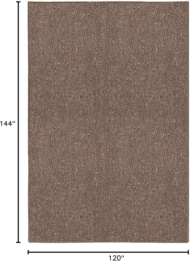 Ambiant Broadway Collection Pet Friendly Indoor Outdoor Area Rugs Brown - 10' x 12' - Stain Resistant Elegance, Easy Machine Wash Care- Perfect for Weddings & Everyday Use!